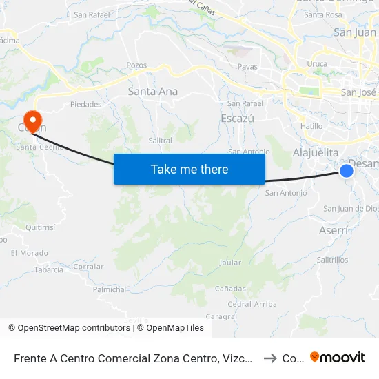 Frente A Centro Comercial Zona Centro, Vizcaya Desamparados to Colón map