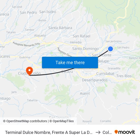 Terminal Dulce Nombre, Frente A Super La Deportiva to Colón map