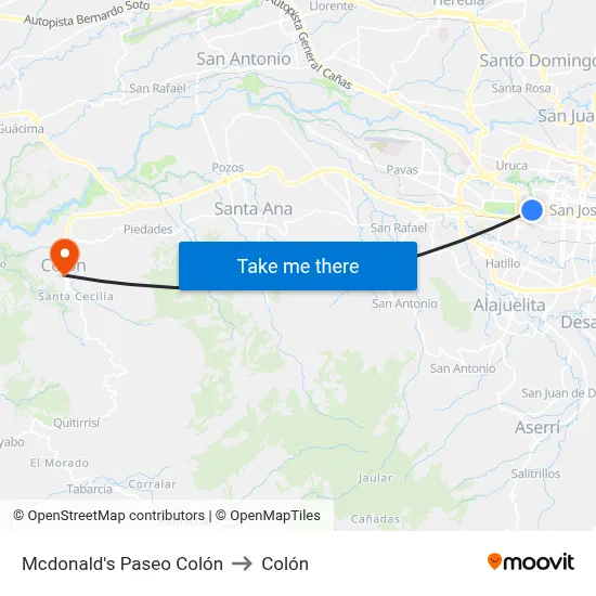 Mcdonald's Paseo Colón to Colón map