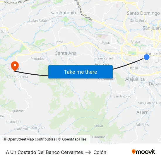 A Un Costado Del Banco Cervantes to Colón map