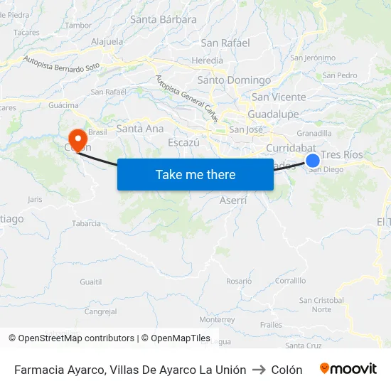 Farmacia Ayarco, Villas De Ayarco La Unión to Colón map