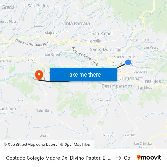 Costado Colegio Madre Del Divino Pastor, El Alto Goicoechea to Colón map