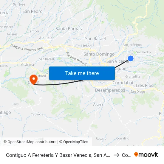 Contiguo A Ferretería Y Bazar Venecia, San Antonio Coronado to Colón map