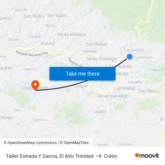 Taller Estrada Y García, El Alto Trinidad to Colón map