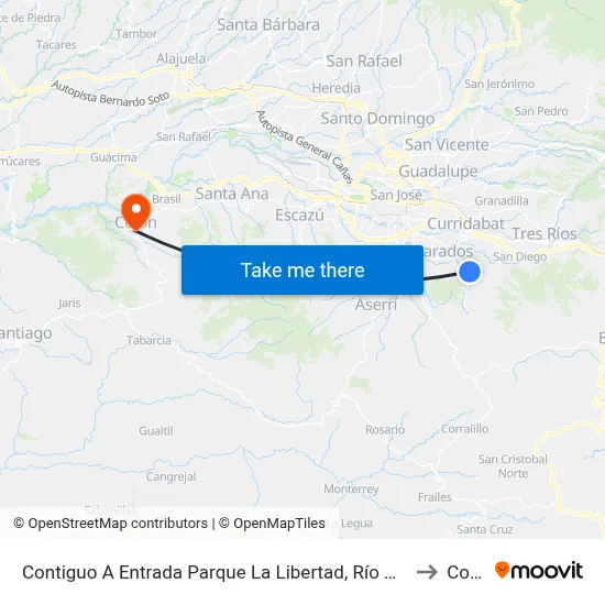 Contiguo A Entrada Parque La Libertad, Río Azul La Unión to Colón map