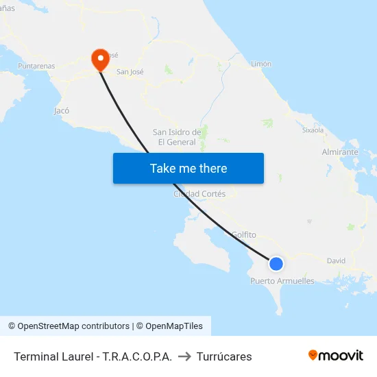 Terminal Laurel - T.R.A.C.O.P.A. to Turrúcares map