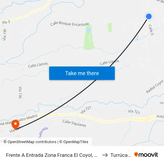 Frente A Entrada Zona Franca El Coyol, Alajuela to Turrúcares map