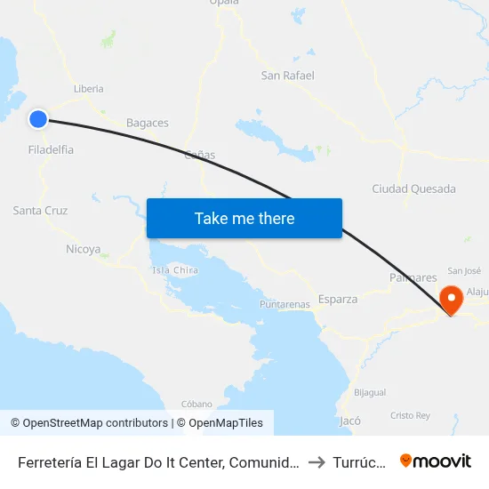 Ferretería El Lagar Do It Center, Comunidad Carrillo to Turrúcares map