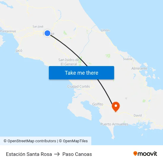 Estación Santa Rosa to Paso Canoas map