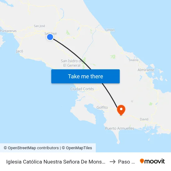 Iglesia Católica Nuestra Señora De Monserrat, López Mateo San José to Paso Canoas map