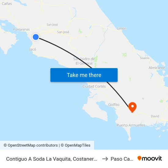 Contiguo A Soda La Vaquita, Costanera Sur Orotina to Paso Canoas map