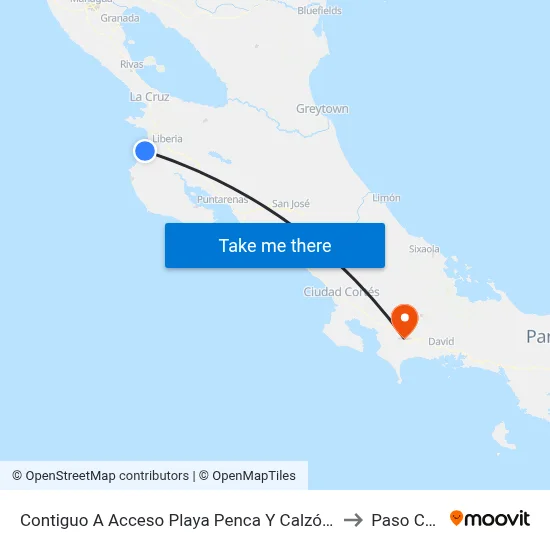 Contiguo A Acceso Playa Penca Y Calzón De Pobre, Carrillo to Paso Canoas map