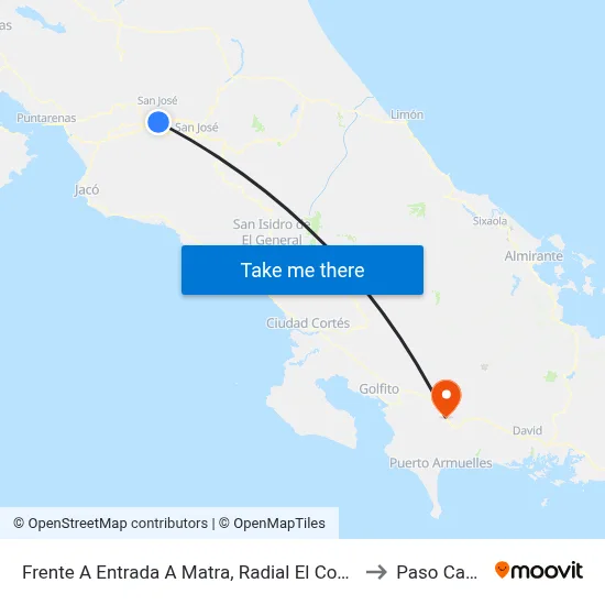 Frente A Entrada A Matra, Radial El Coyol Alajuela to Paso Canoas map