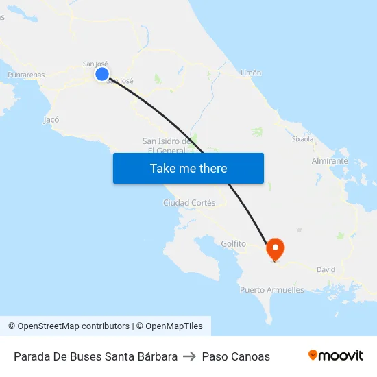 Parada De Buses Santa Bárbara to Paso Canoas map