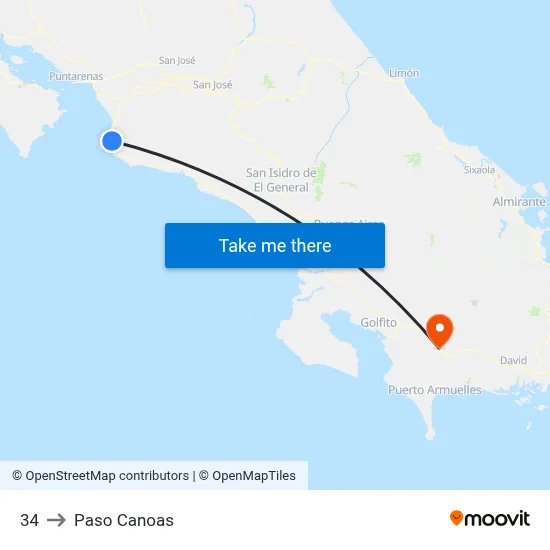 34 to Paso Canoas map