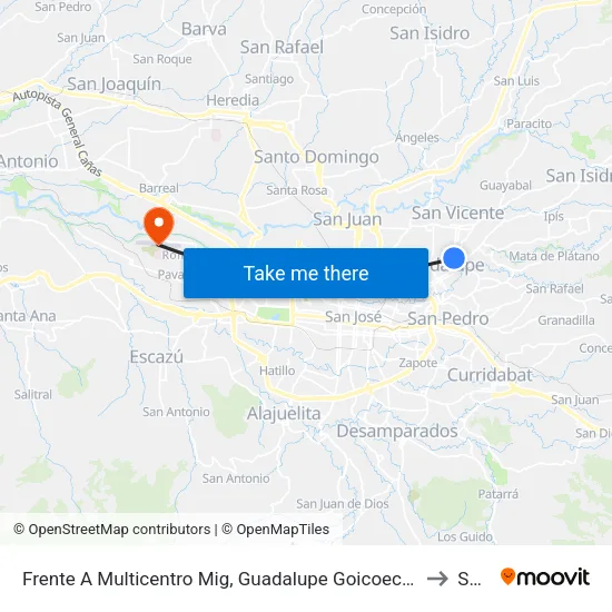 Diagonal A Multicentro De Guadalupe Goicoechea to SYQ map