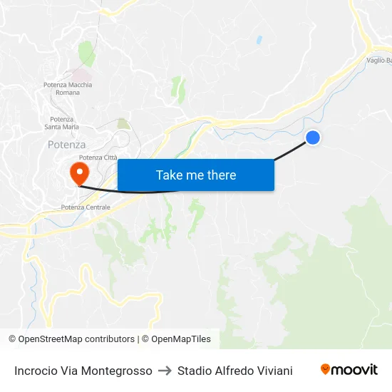 Incrocio Via Montegrosso to Stadio Alfredo Viviani map