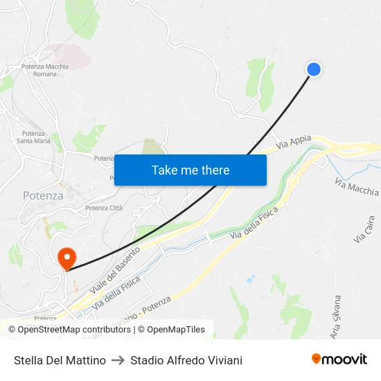 Stella Del Mattino to Stadio Alfredo Viviani map