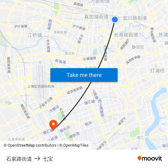 石泉路街道 to 七宝 map