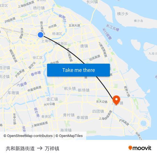 共和新路街道 to 万祥镇 map