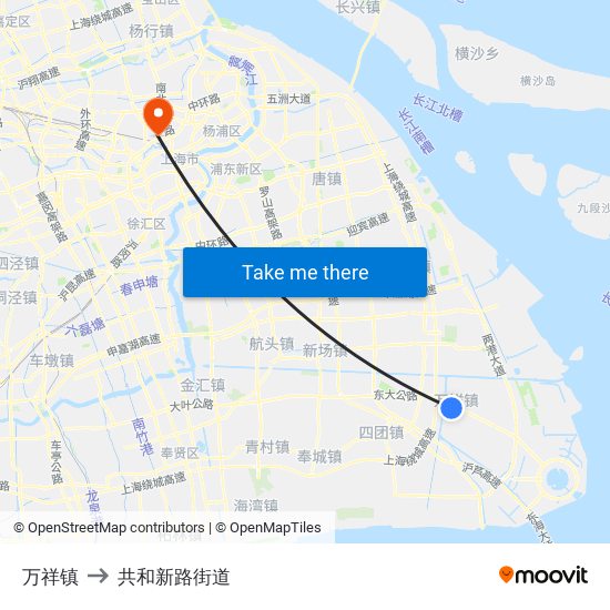 万祥镇 to 共和新路街道 map