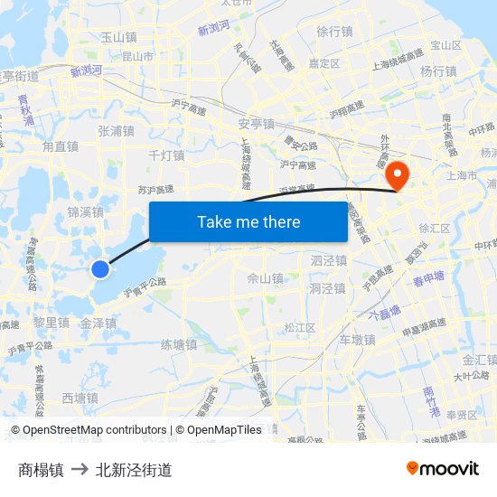 商榻镇 to 北新泾街道 map