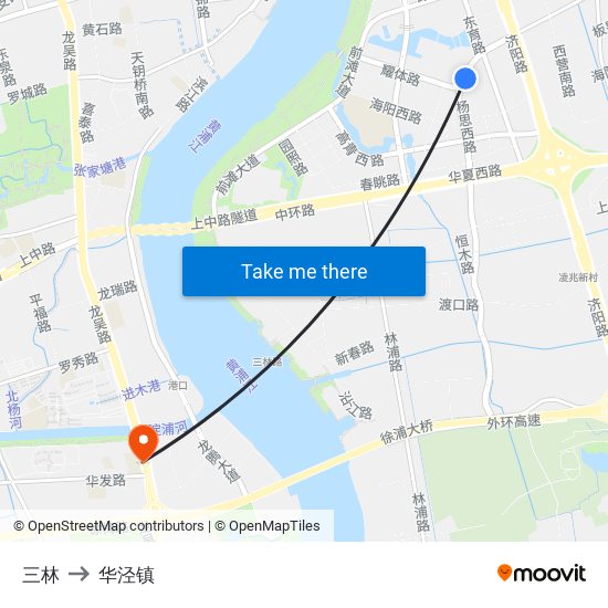 三林 to 华泾镇 map