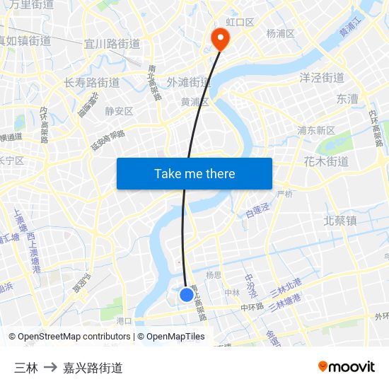 三林 to 嘉兴路街道 map