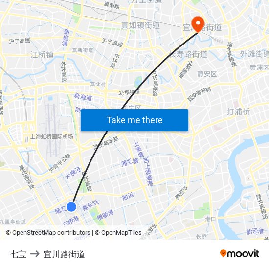 七宝 to 宜川路街道 map