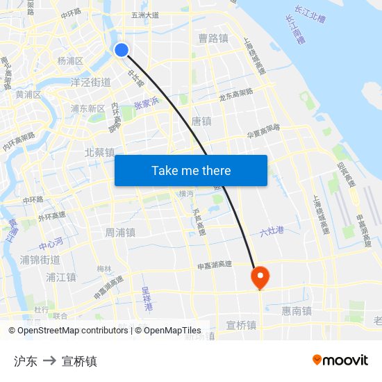 沪东 to 宣桥镇 map