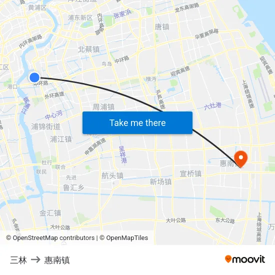 三林 to 惠南镇 map