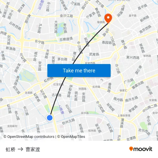 虹桥 to 曹家渡 map