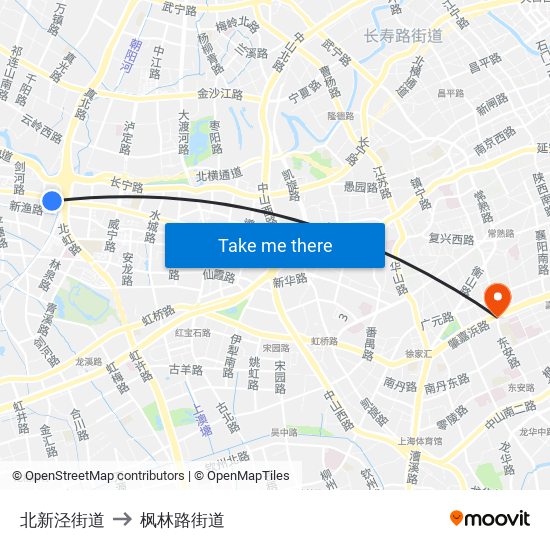 北新泾街道 to 枫林路街道 map