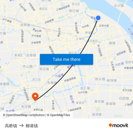 高桥镇 to 柳港镇 map