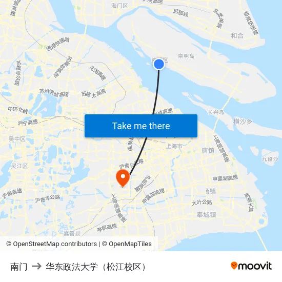 南门 to 华东政法大学（松江校区） map