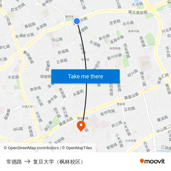 常德路 to 复旦大学（枫林校区） map