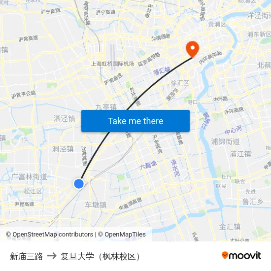 新庙三路 to 复旦大学（枫林校区） map