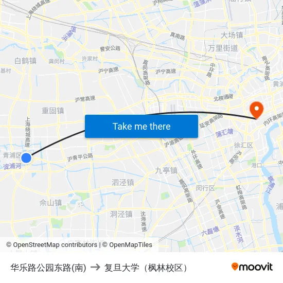华乐路公园东路(南) to 复旦大学（枫林校区） map