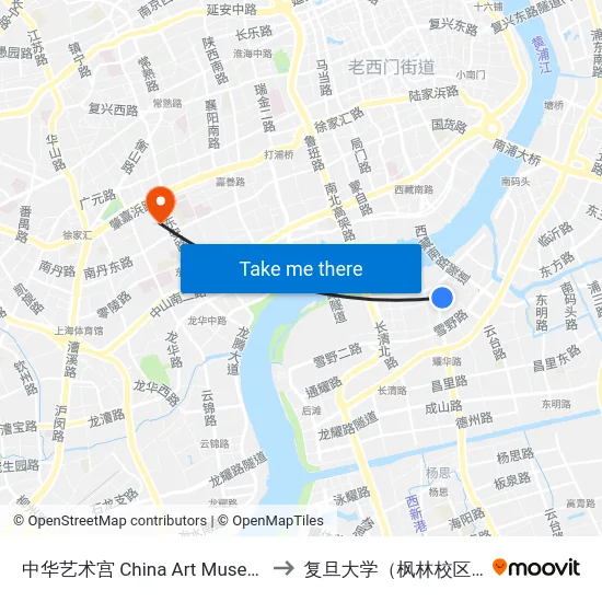中华艺术宫 China Art Museum to 复旦大学（枫林校区） map