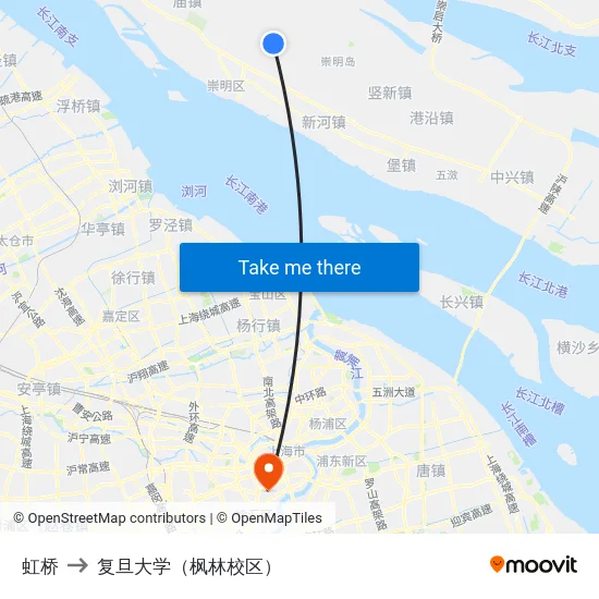 虹桥 to 复旦大学（枫林校区） map