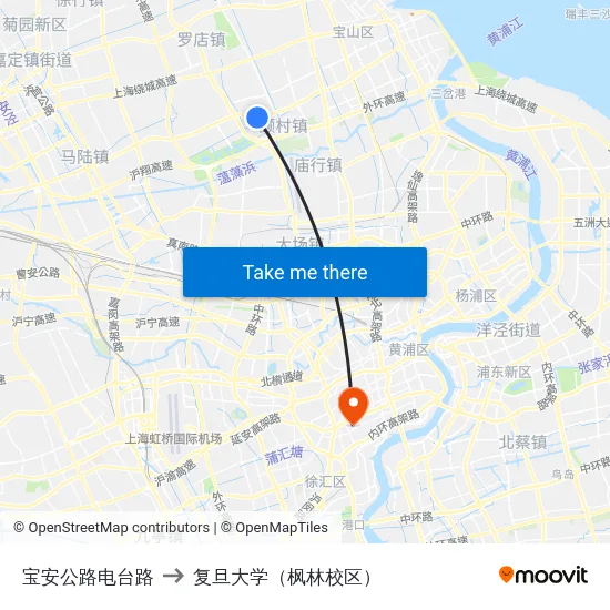 宝安公路电台路 to 复旦大学（枫林校区） map
