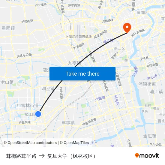 茸梅路茸平路 to 复旦大学（枫林校区） map