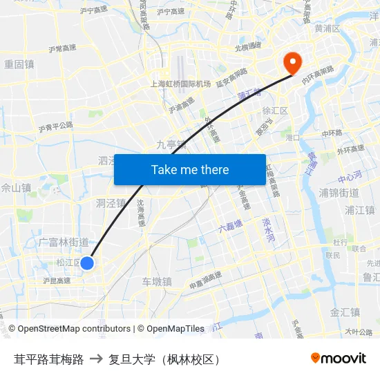 茸平路茸梅路 to 复旦大学（枫林校区） map