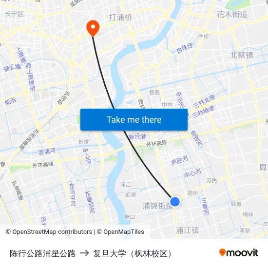 陈行公路浦星公路 to 复旦大学（枫林校区） map