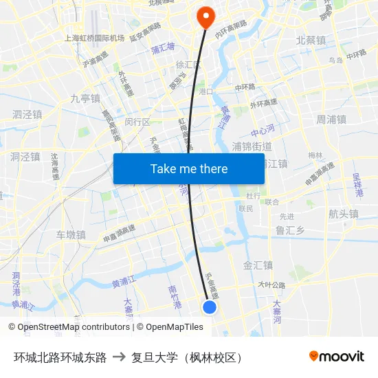 环城北路环城东路 to 复旦大学（枫林校区） map