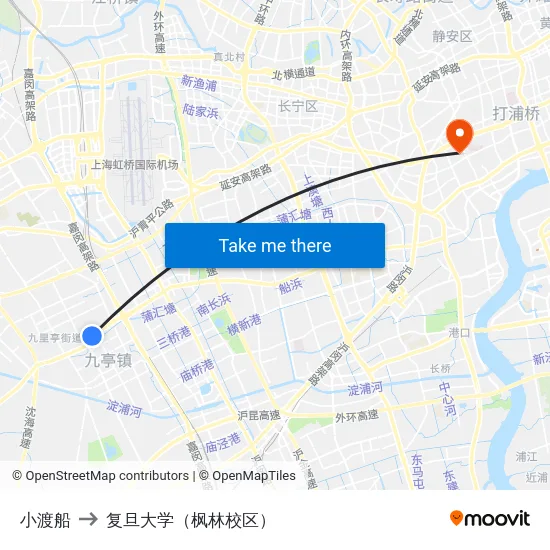 小渡船 to 复旦大学（枫林校区） map