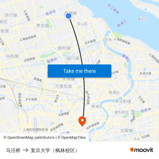 马泾桥 to 复旦大学（枫林校区） map