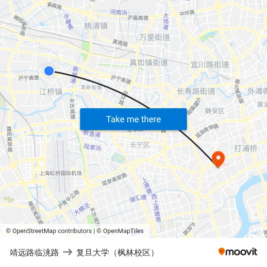 靖远路临洮路 to 复旦大学（枫林校区） map