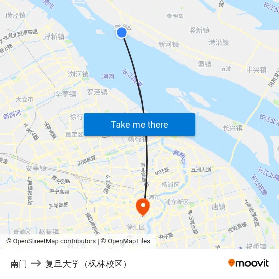 南门 to 复旦大学（枫林校区） map