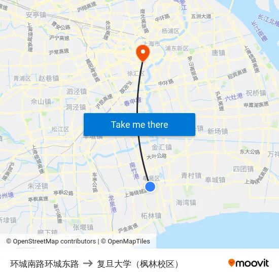 环城南路环城东路 to 复旦大学（枫林校区） map